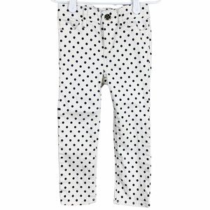 White Jeans with Black Polka Dots